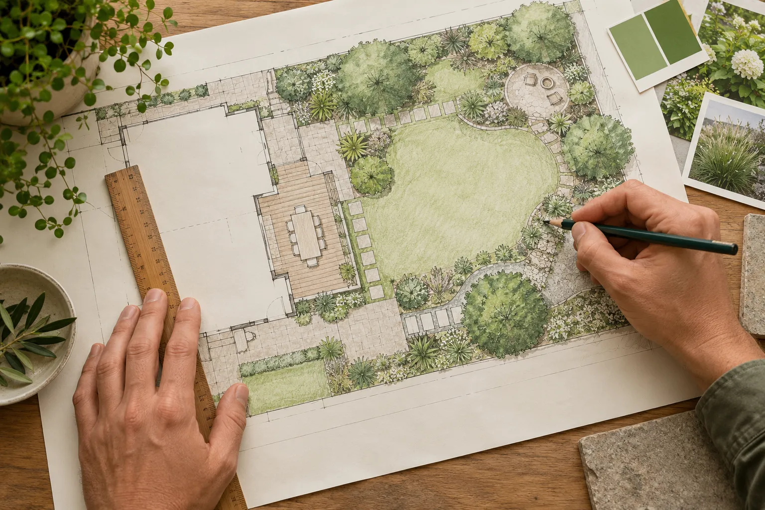 Progettazione di un giardino su carta
